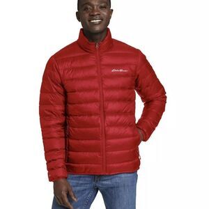 Eddie Bauer CirrusLite Down Fill Lightweight Puffer Jacket Red Full Zip Mens S